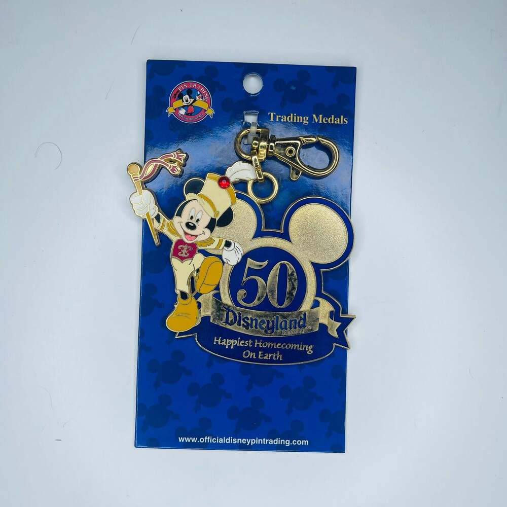 2005 Disneyland 50th Anniversary Mickey Mouse Marching Band Trading Medal Keycha